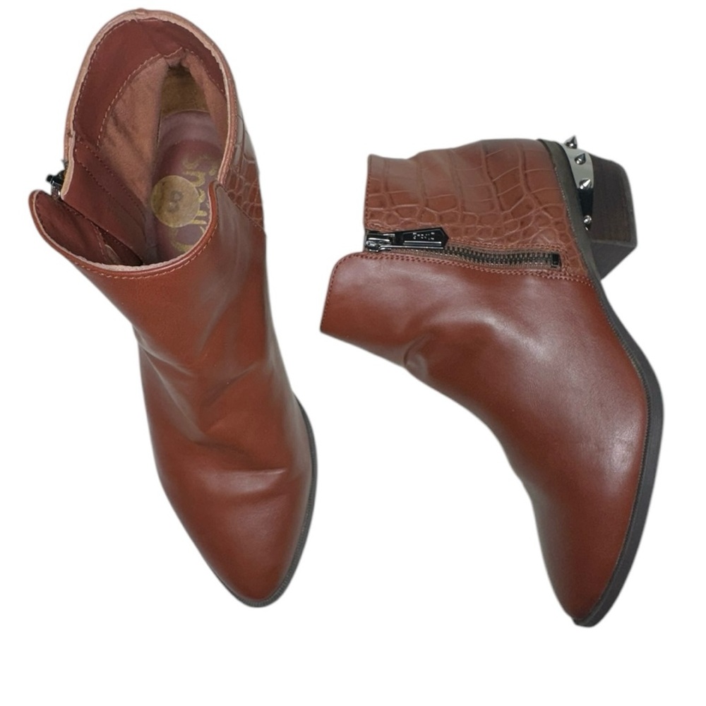 Circus by Sam Edelman Brown Faux Leather Western Chelsea Style Bootie Size 8